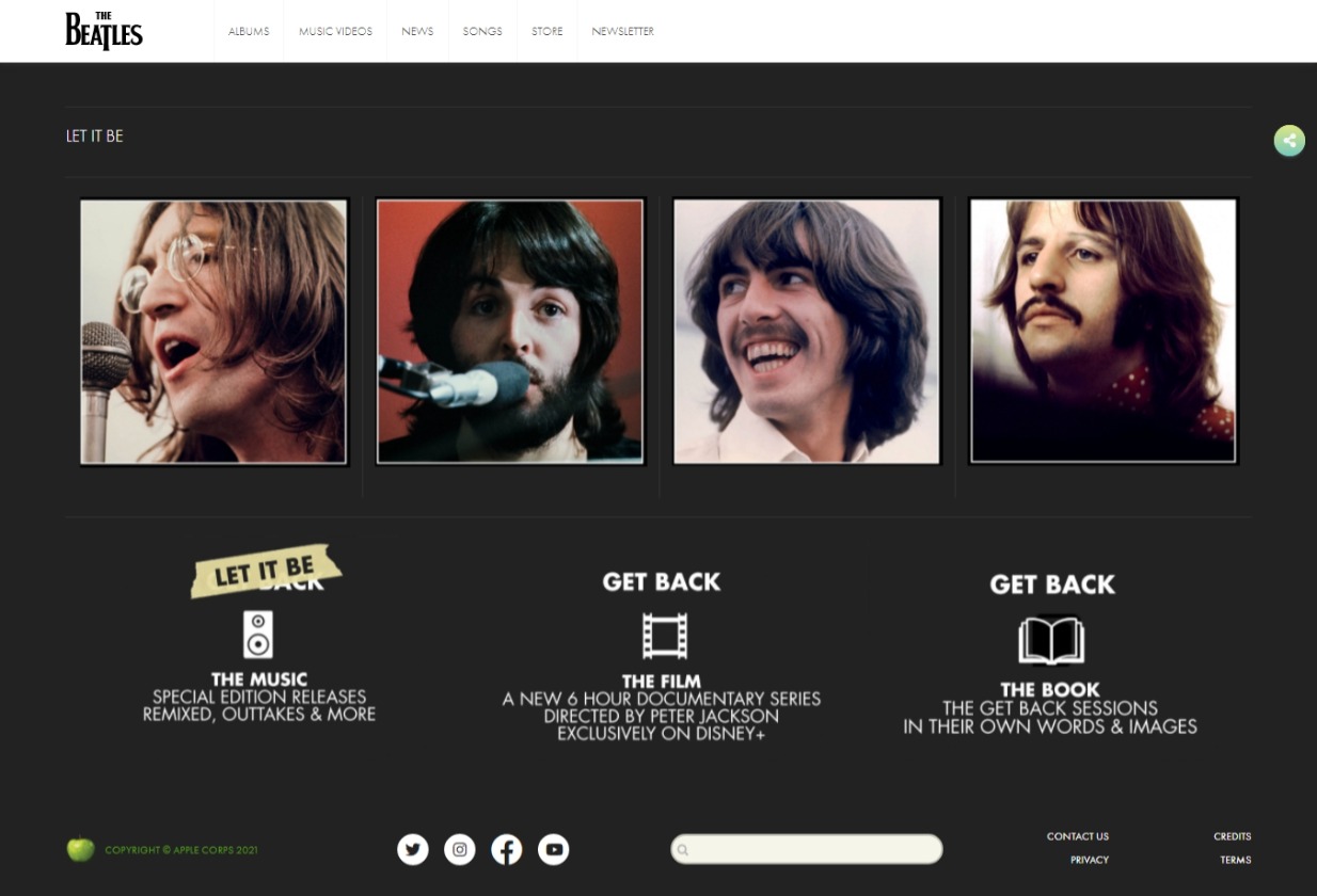 Amostra do Site dos Beatles